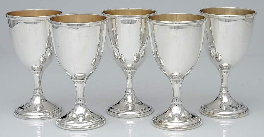 N3416 (Silverplate, Hollowware) Water Goblet - Set of 5 by Wallace Silver-1