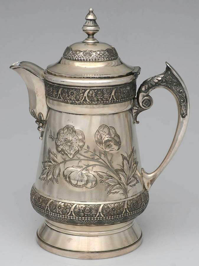 346 (Silverplate, Hollowware) Water Pitcher with Hinged Lid by Wilcox Silverplate-1