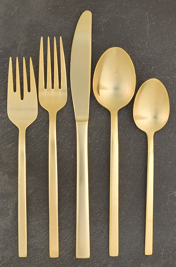 Gold (Gold Electroplate) 5 Piece Place Setting by West Elm-1