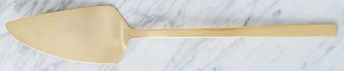 Gold (Gold Electroplate) Pie & Cake Server with Stainless Blade by West Elm-1