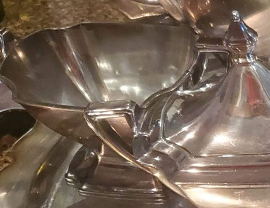 Heppelwhite (1914, Silverplate, Hollowware) Sugar Bowl & Lid by WD Smith Silver-1