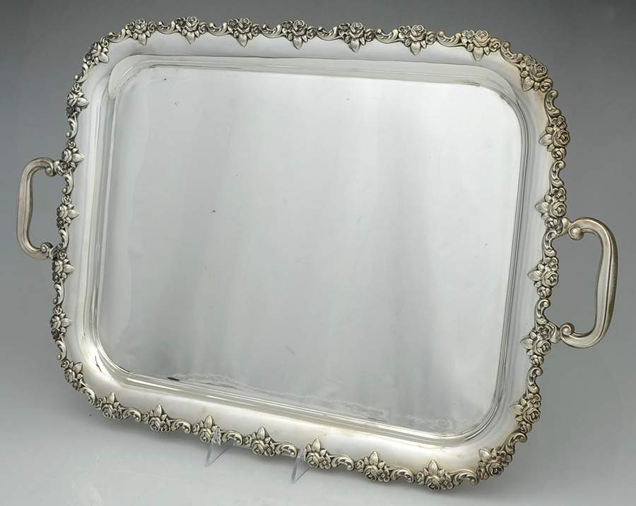 W9L1 (Sterling, Hollowware) 20" Complimentary Waiter Tray by Weibenfelser Silverschmiede-1