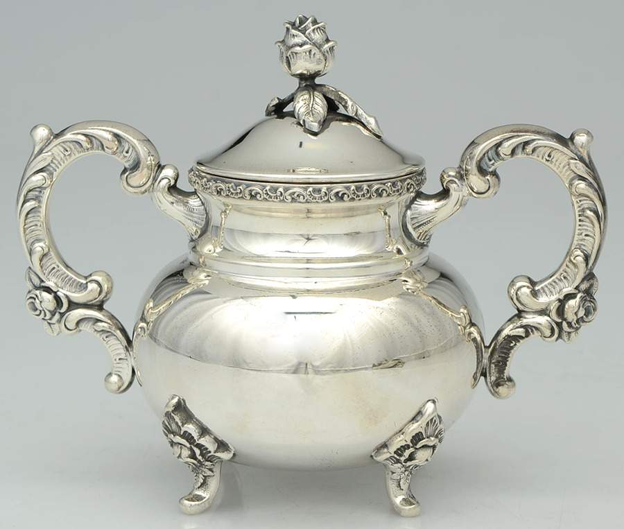 W9L1 (Sterling, Hollowware) Sugar Bowl & Lid by Weibenfelser Silverschmiede-1