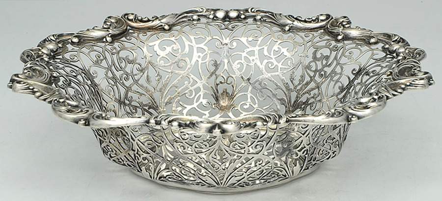127 (Sterling, Hollowware) 12" Round Flat Centerpiece by Whiting Manf Co-1