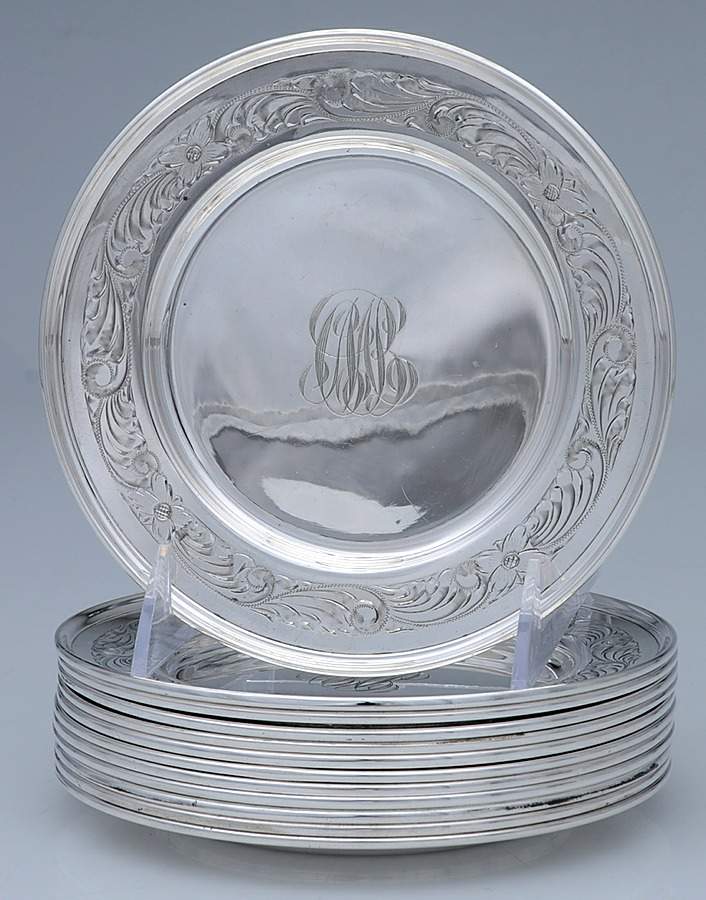 5  (Sterling, Hollowware) Bread & Butter Plate - Set of 12 by Woodside Sterling Co-1