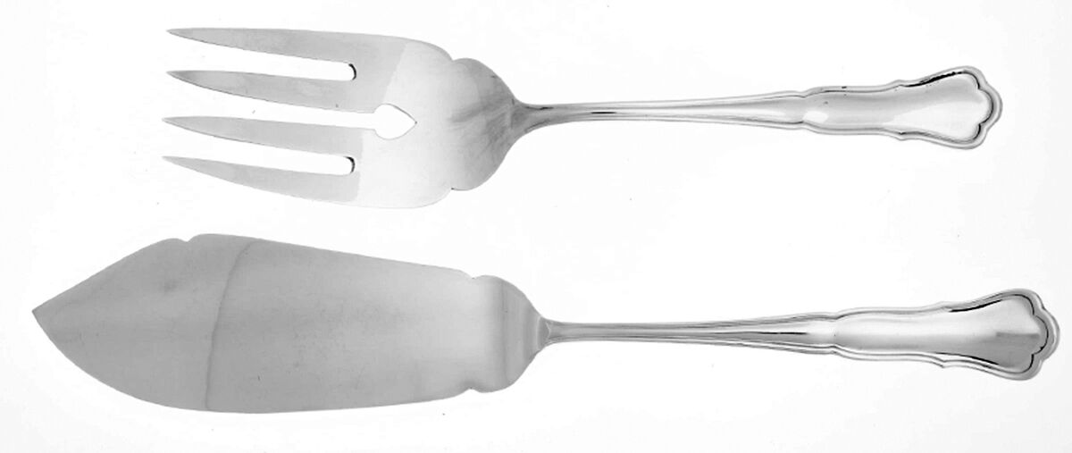 WKS1 (Sterling) 2 Piece Large Solid Fish Serving Set by M H Wilkens & Sohne-1