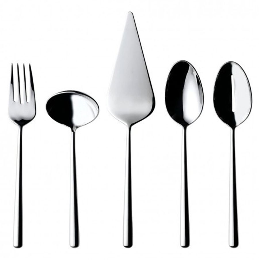 Globe (Stainless) Large Solid Cold Meat Serving Fork by Wedgwood Silver-1