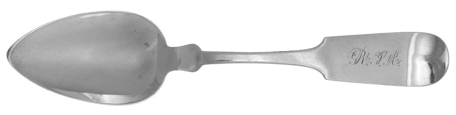 Coin Silver Flatware Tablespoon (Serving Spoon) by Wood & Hughes-1