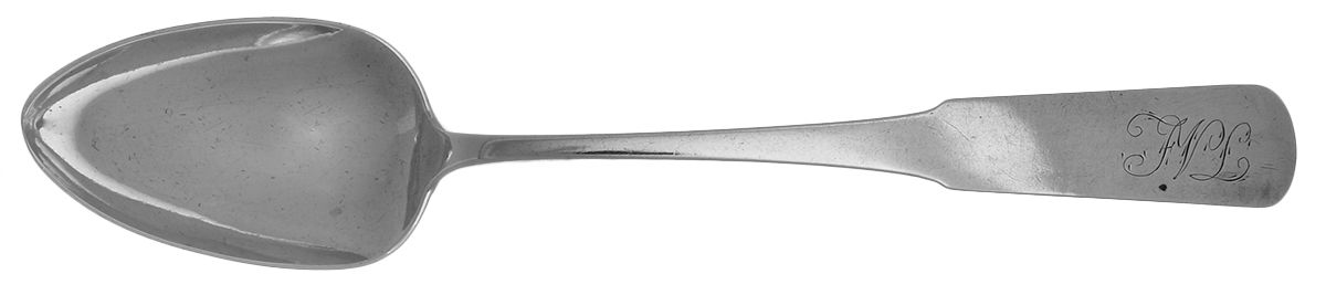 Coin Silver Flatware Tablespoon (Serving Spoon) by William C. Little-1