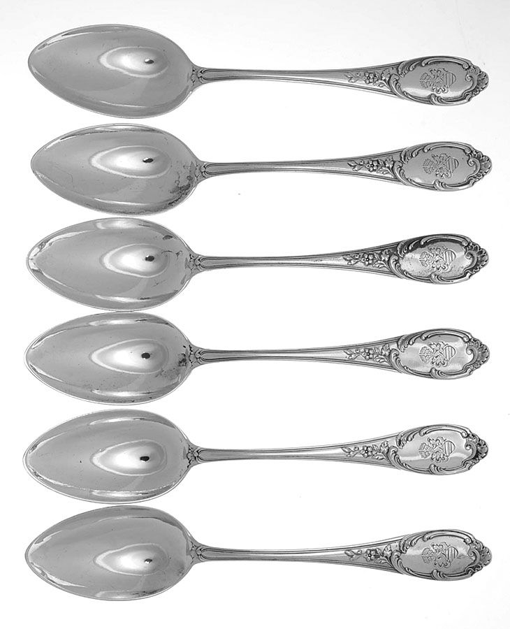 WKS5 (Sterling) (Set of 6) Monogram Serving Tablespoon by M H Wilkens & Sohne-1
