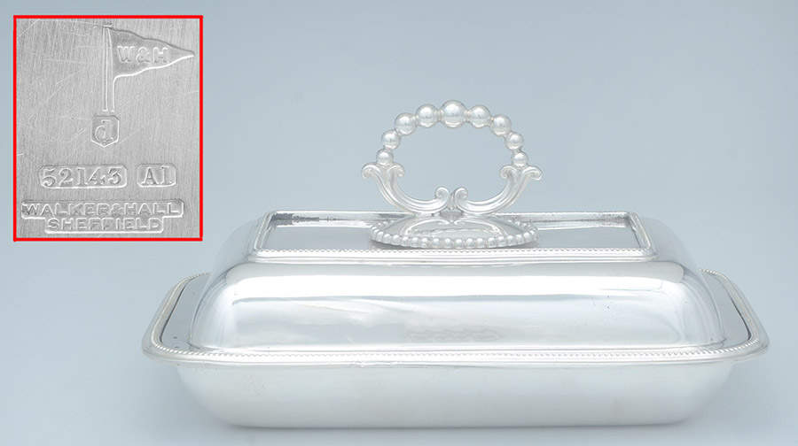 52143 (Silverplate, Hollowware) Rectangular Covered Vegetable by Walker & Hall-1