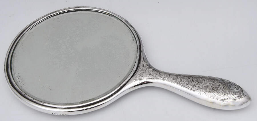 2514 (Sterling, Hollowware) Mirror with Handle by Wm B Kerr-1