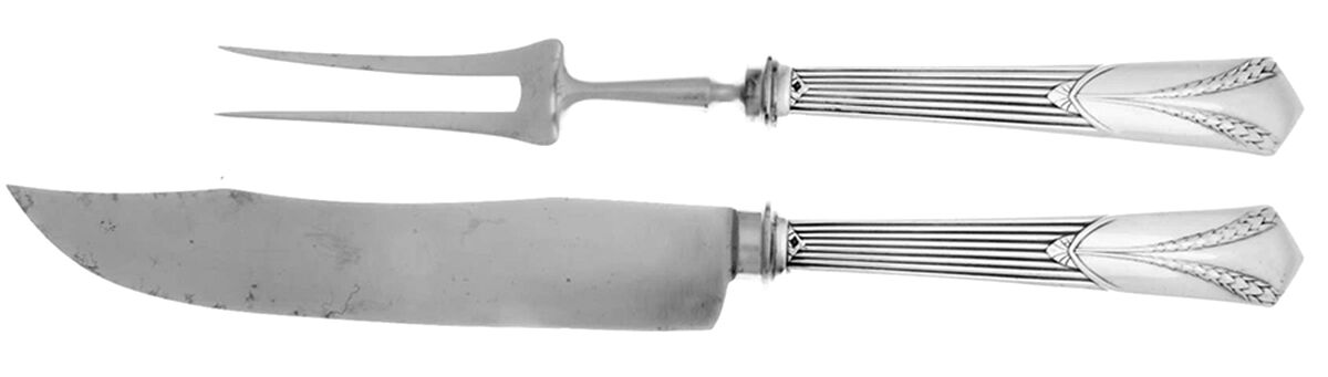 WMF219 (Silverplate) Large 2-Piece Roast Carving Set w/Stainless Blade by WMF Flatware-1
