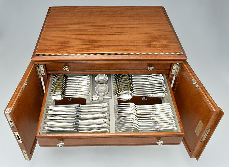 Roses-Roschen (Silverplate) 97 Piece Estate Set with Chest by WMF Flatware-5