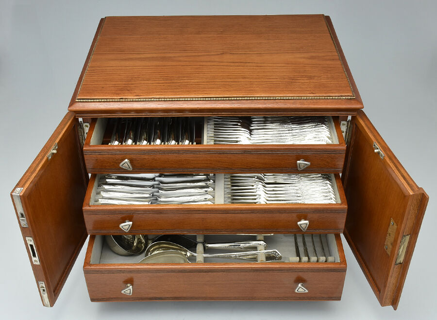 Roses-Roschen (Silverplate) 97 Piece Estate Set with Chest by WMF Flatware-1