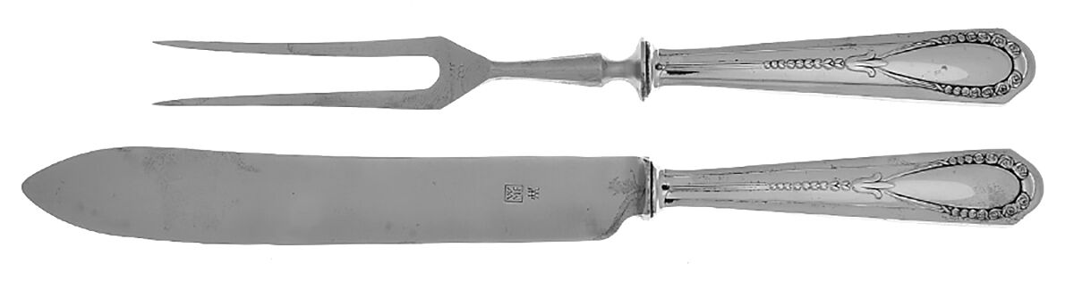 Roses-Roschen (Silverplate) Large 2-Piece Roast Carving Set w/Stainless Blade by WMF Flatware-1