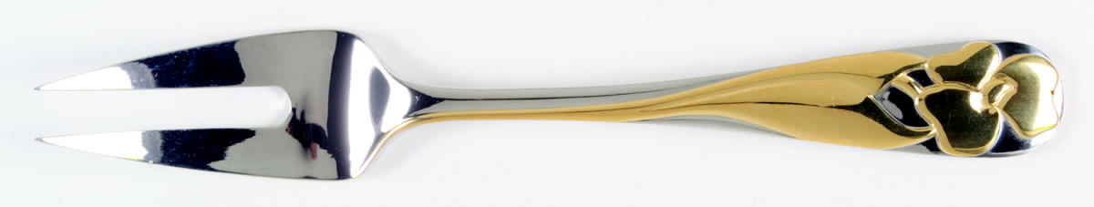 Adena (Stainless, Gold Accent) Large Solid Cold Meat Serving Fork by Yamazaki-1