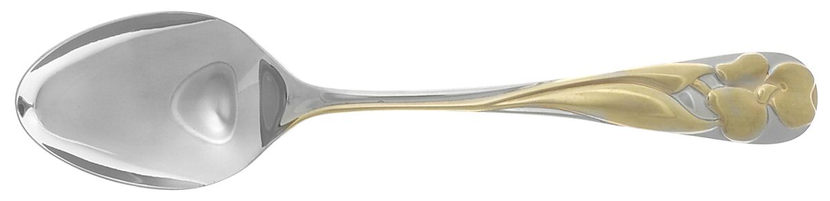 Adena (Stainless, Gold Accent) Place/Oval Soup Spoon by Yamazaki-1