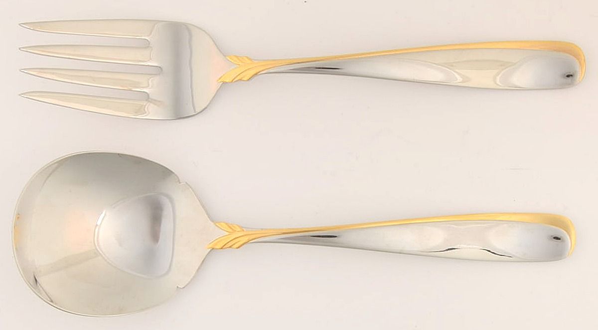 Affair-Gold (Stainless, Gold Accent) Solid Serving Set by Yamazaki-1