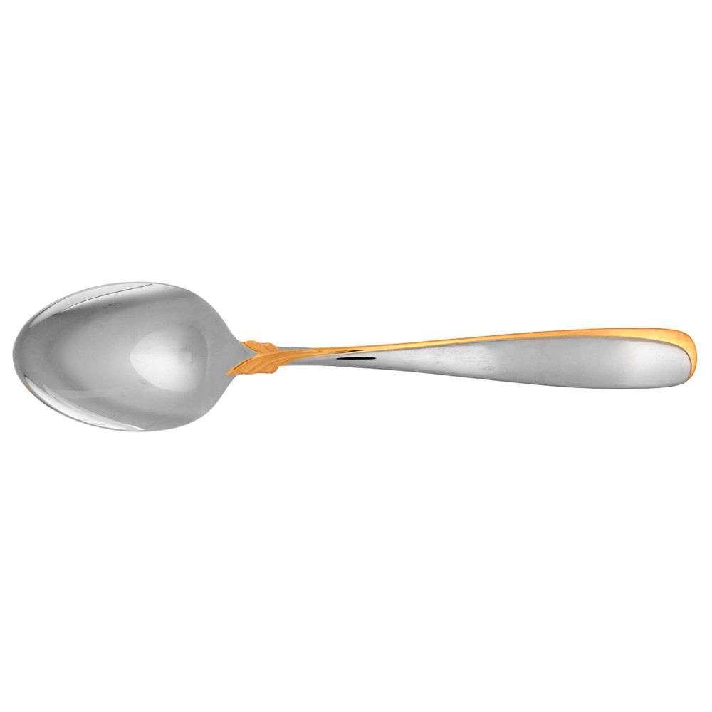 Affair-Gold (Stainless, Gold Accent) Place/Oval Soup Spoon by Yamazaki-1