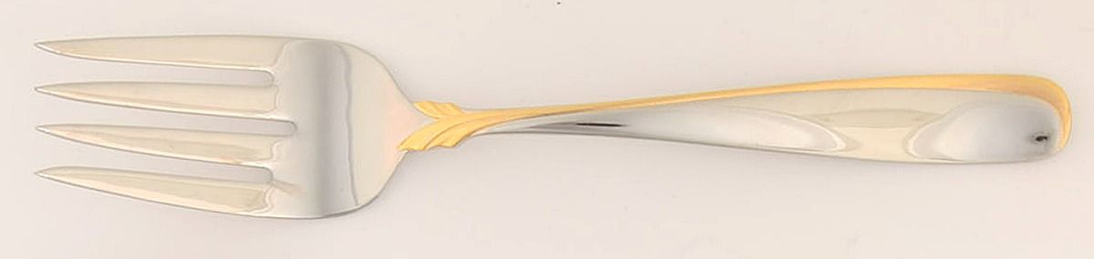 Affair-Gold (Stainless, Gold Accent) Solid Serving Fork by Yamazaki-1