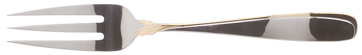 Affair-Gold (Stainless, Gold Accent) Large Solid Cold Meat Serving Fork by Yamazaki-1
