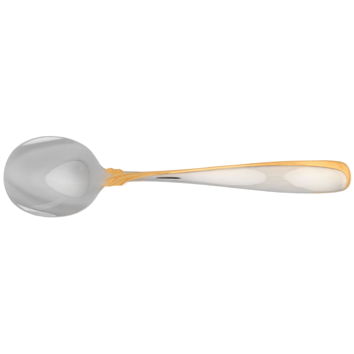 Affair-Gold (Stainless, Gold Accent) Round Bowl Soup Spoon (Cream Soup) HC by Yamazaki-1