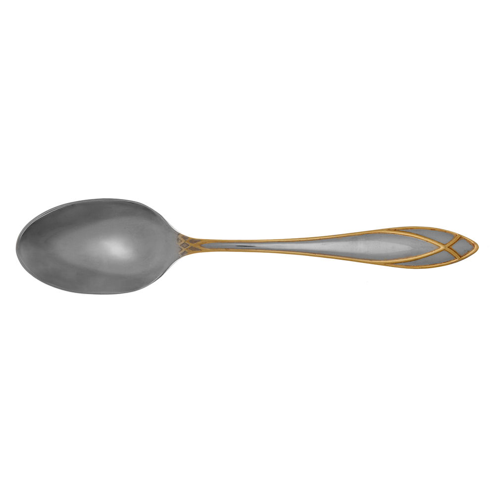 Alexandra (Stainless, Gold Accent) Place/Oval Soup Spoon by Yamazaki-1