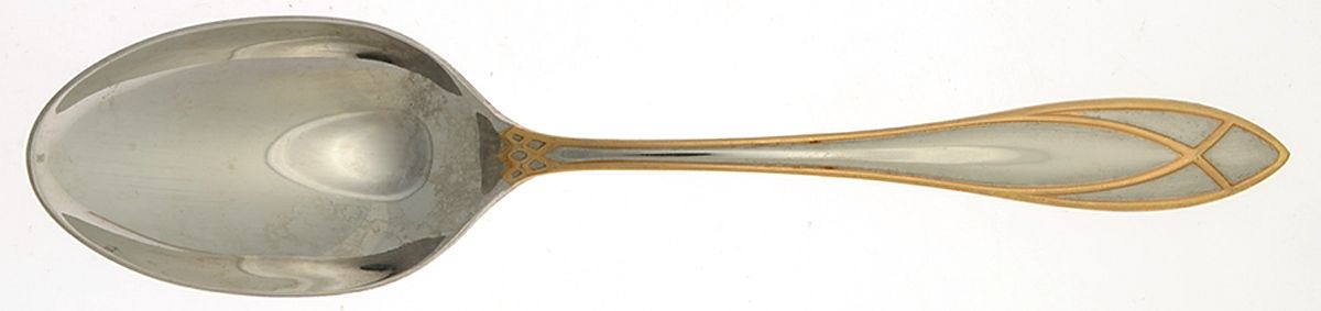 Alexandra (Stainless, Gold Accent) Solid Serving Spoon by Yamazaki-1