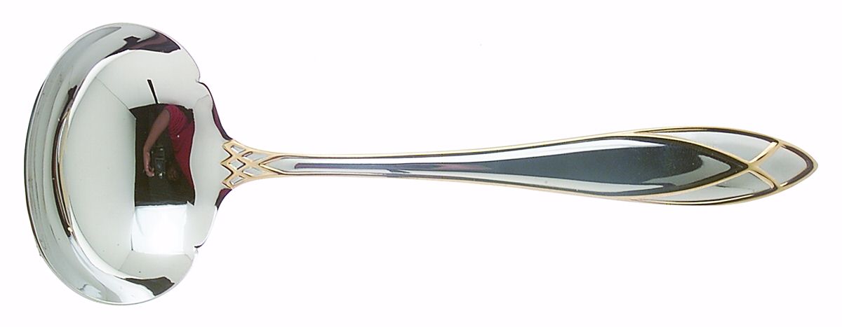 Alexandra (Stainless, Gold Accent) Solid Gravy Ladle by Yamazaki-1