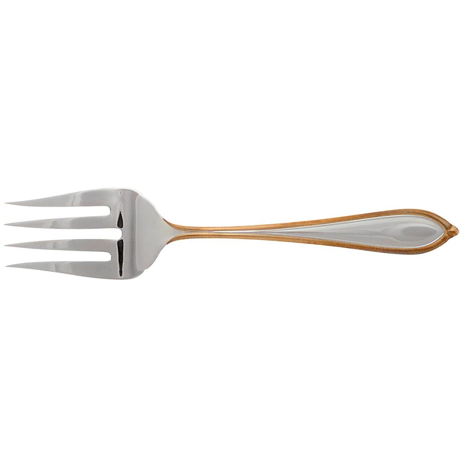 Ariana-Gold (Stainless, Gold Accent) Solid Serving Fork by Yamazaki-1