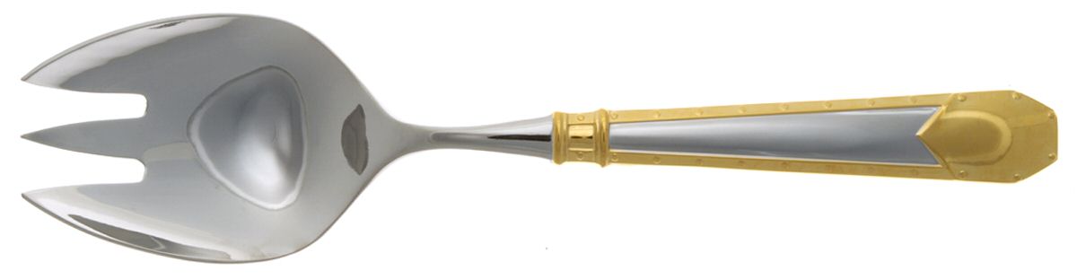 Axis-Gold (Stainless, Gold Accent) Solid Serving Fork by Yamazaki-1