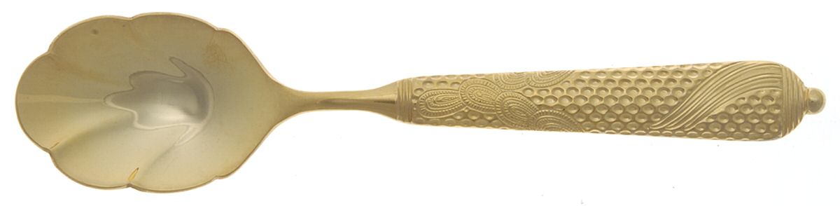 Byzantine (Gold Electroplate) Sugar Shell Spoon by Yamazaki-1