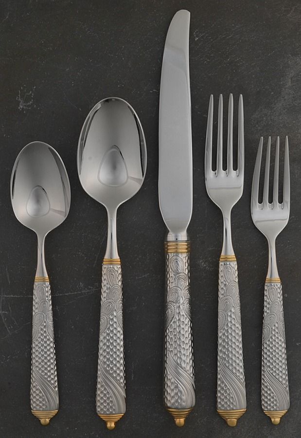 Byzantine (Stainless-Gold Accent) 5 Piece Place Setting by Yamazaki-1