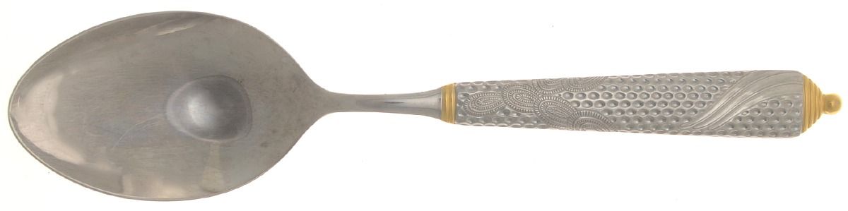 Byzantine (Stainless-Gold Accent) Solid Serving Spoon by Yamazaki-1
