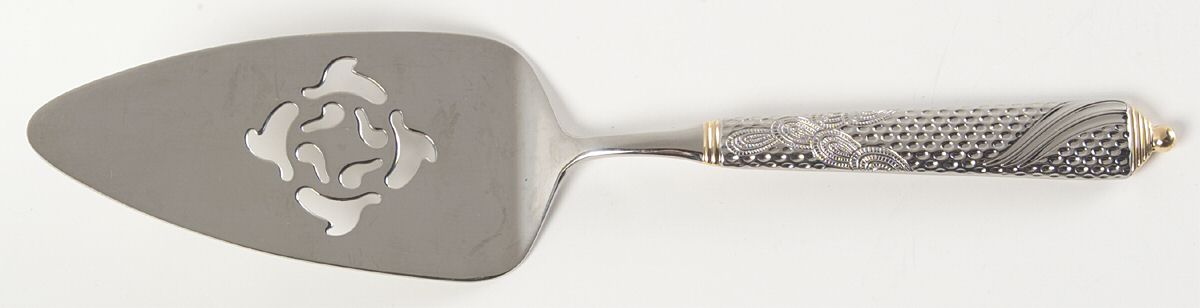 Byzantine (Stainless-Gold Accent) Pierced Solid Pastry Server by Yamazaki-1