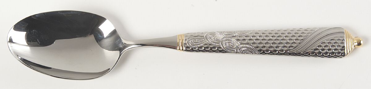 Byzantine (Stainless-Gold Accent) Place/Oval Soup Spoon by Yamazaki-1