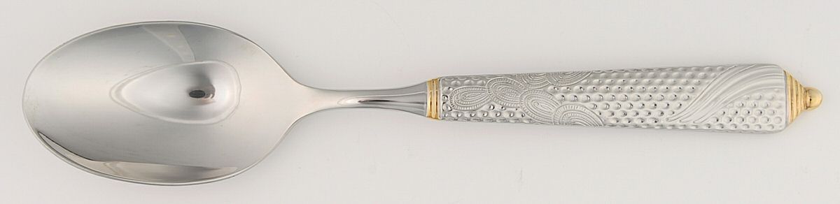 Byzantine (Stainless-Gold Accent) Tablespoon (Serving Spoon) by Yamazaki-1