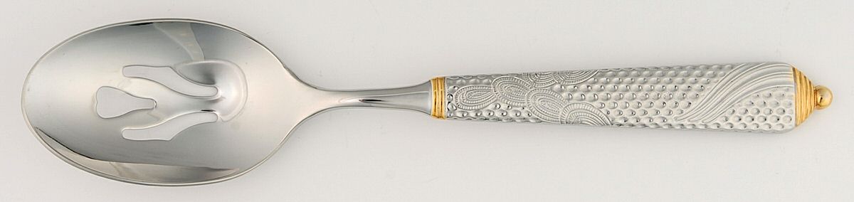 Byzantine (Stainless-Gold Accent) Pierced Tablespoon (Serving Spoon) by Yamazaki-1