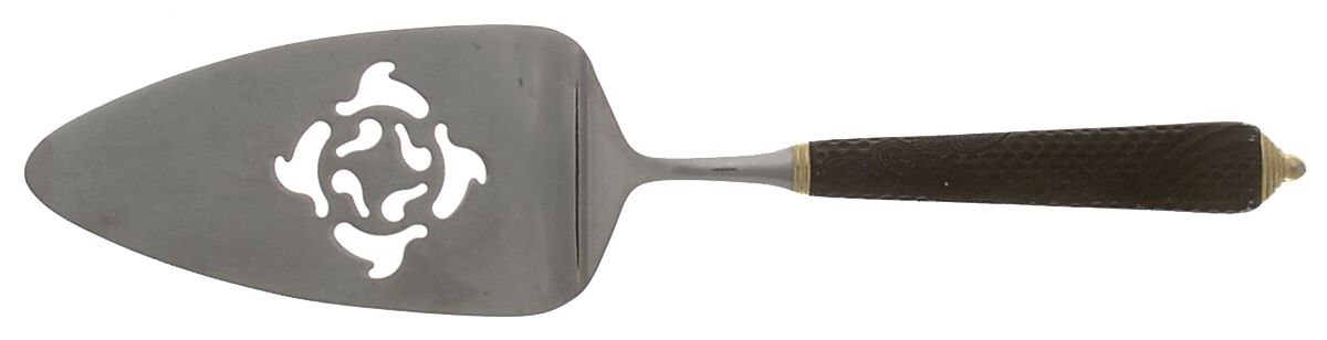 Byzantine-Black-Gold (Stainless, Black, Gold) Pierced Solid Pastry Server by Yamazaki-1