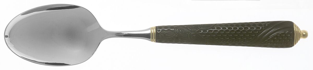 Byzantine-Black-Gold (Stainless, Black, Gold) Place/Oval Soup Spoon by Yamazaki-1