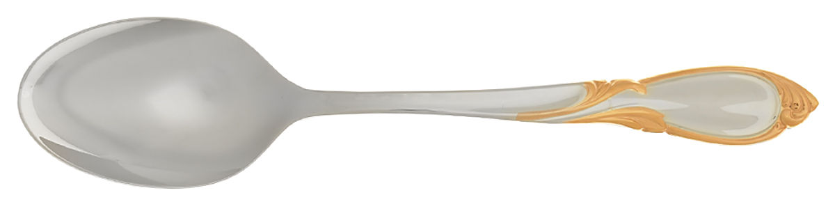 Cache (Stainless-Gold Accent) Place/Oval Soup Spoon by Yamazaki-1