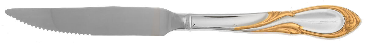 Cache (Stainless-Gold Accent) Steak Knife Individual Hollow, Serrate HC by Yamazaki-1