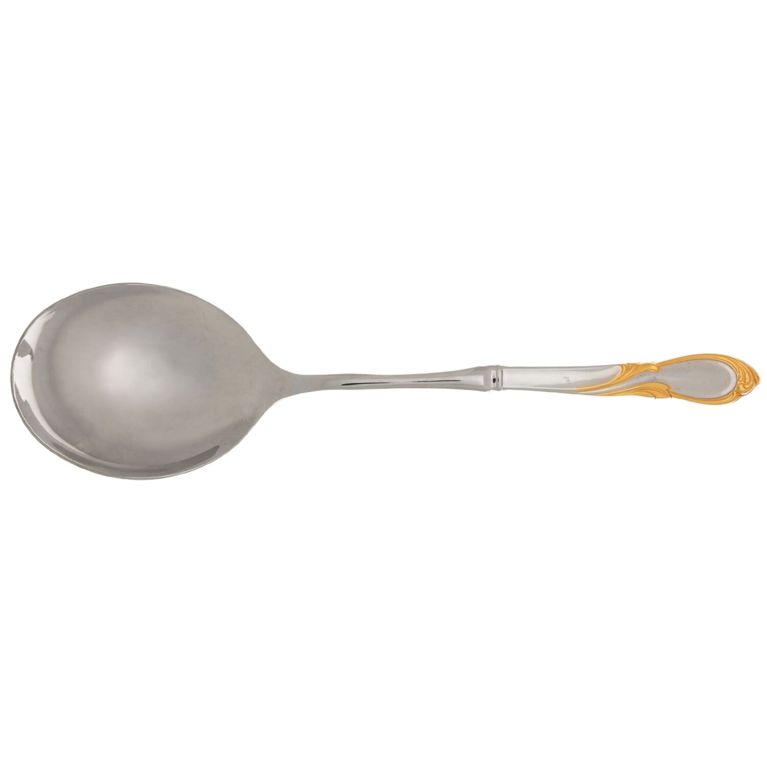 Cache (Stainless-Gold Accent) Casserole Spoon with Smooth Stainless Bowl HC by Yamazaki-1