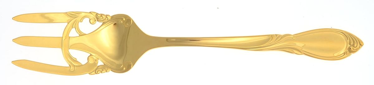Cache-24k (Gold Electroplate) Solid Serving Fork by Yamazaki-1