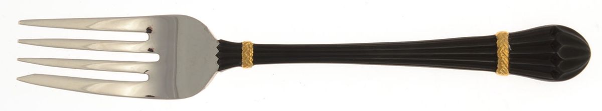 Carouselle-Black (Stainless, Gold Accent) Individual Salad Fork by Yamazaki-1