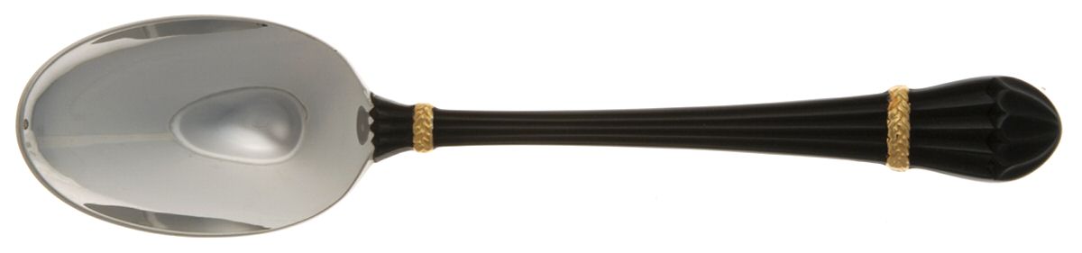 Carouselle-Black (Stainless, Gold Accent) Place/Oval Soup Spoon by Yamazaki-1