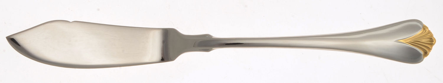 Cara (Stainless, Gold Accent) Flat Handle Master Butter Knife by Yamazaki-1