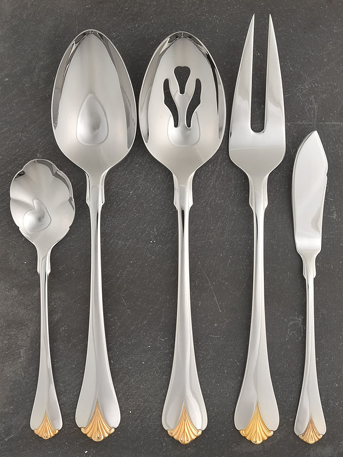 Cara (Stainless, Gold Accent) 5 Piece Hostess Set by Yamazaki-1