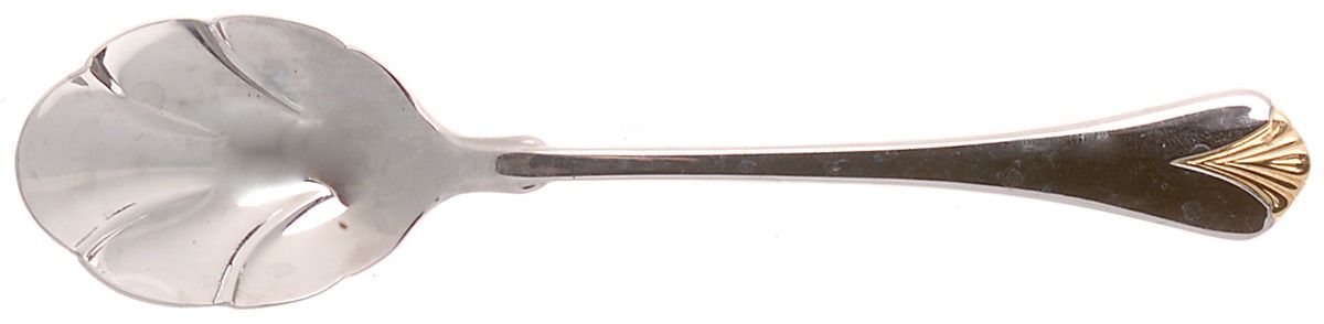 Cara (Stainless, Gold Accent) Sugar Shell Spoon by Yamazaki-1